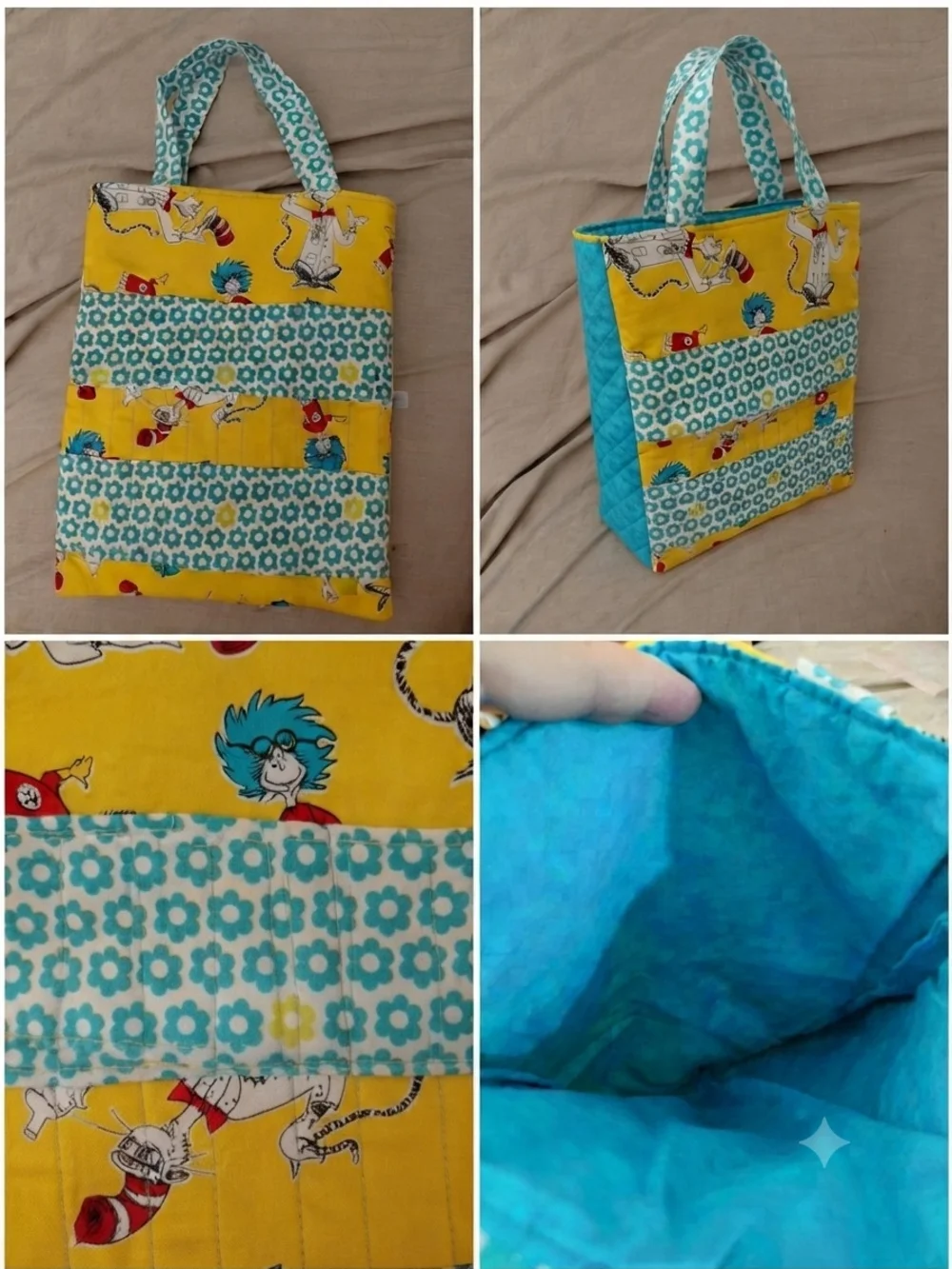 Dr. Seuss 13-Book Collection & Handmade Quilted Cat in the Hat Tote Bundle